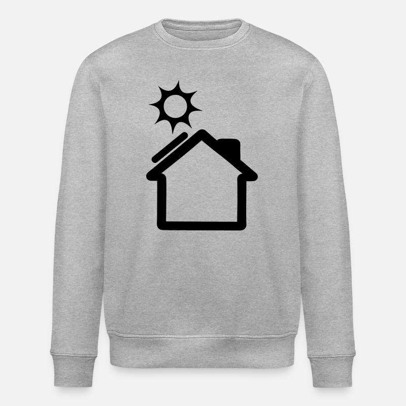 Sonnenkollektor auf Hauslogo - Stanley/Stella Unisex Bio-Sweatshirt ROLLER - Grau meliert