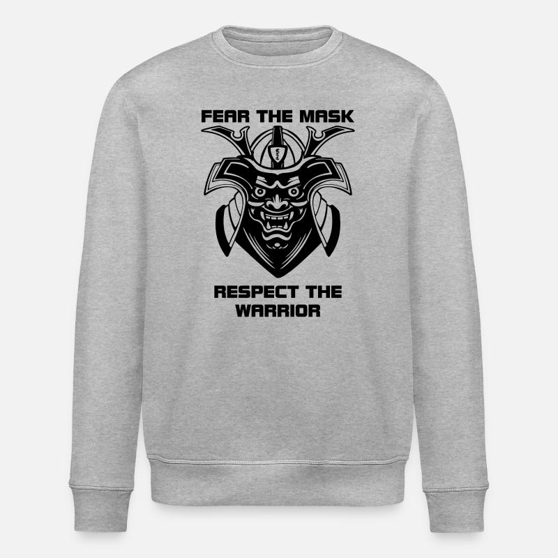 Menpo Mask – Respect the Warrior - Stanley/Stella ROLLER Unisex Organic Sweatshirt - heather grey