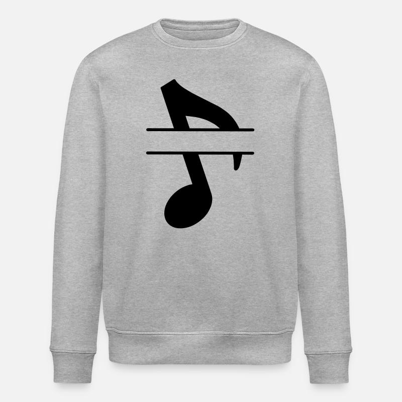 Text banner musical note - Stanley/Stella ROLLER Unisex Organic Sweatshirt - heather grey