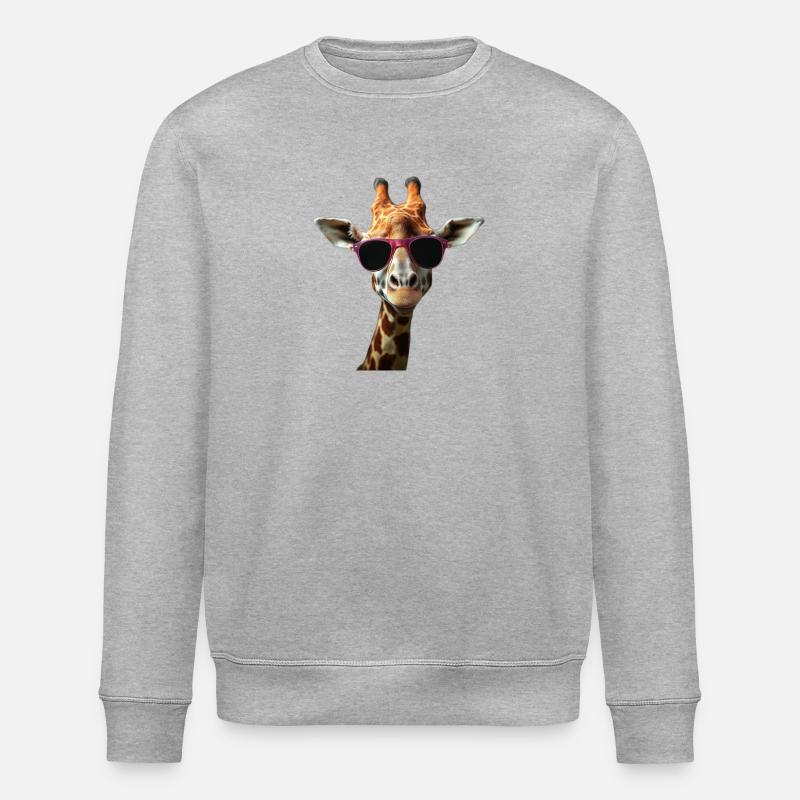 Girafe avec un style d'enfer - Sweat bio ROLLER Stanley/Stella Unisexe - gris chiné