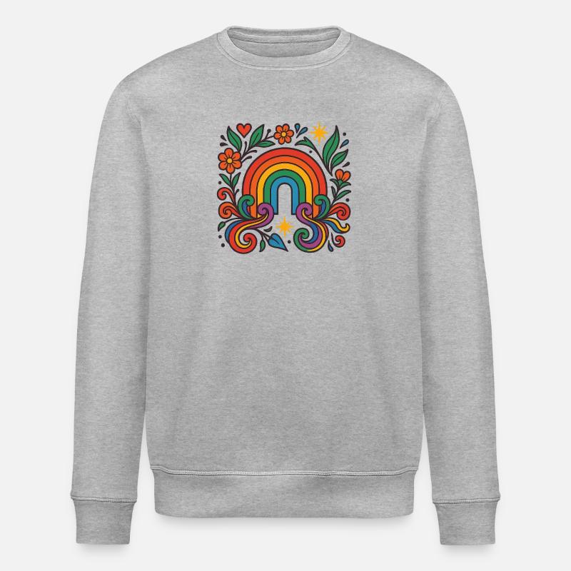 Rainbow Bloom - Liebe blüht bunt - Stanley/Stella Unisex Bio-Sweatshirt ROLLER - Grau meliert