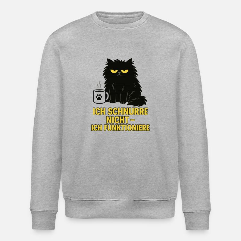 Ich schnurre nicht – ich funktioniere (Katze) - Stanley/Stella Unisex Bio-Sweatshirt ROLLER - Grau meliert
