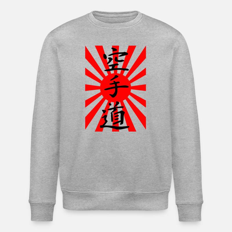 Drapeau japonais de Karaté - Sweat bio ROLLER Stanley/Stella Unisexe - gris chiné