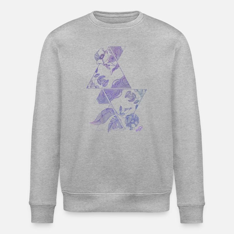 fleurs de triangles - Sweat bio ROLLER Stanley/Stella Unisexe - gris chiné