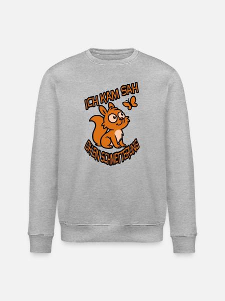 Verträumtes Eichhörnchen mit Spruch - Stanley/Stella Unisex Bio-Sweatshirt ROLLER - Grau meliert
