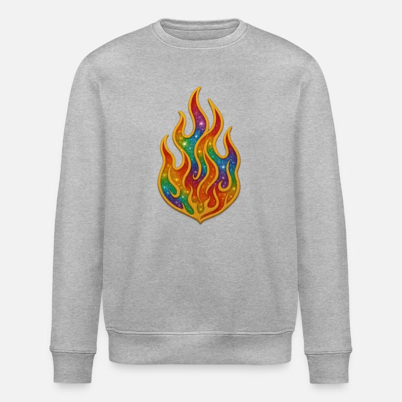 Écusson de feu arc-en-ciel - Sweat bio ROLLER Stanley/Stella Unisexe - gris chiné