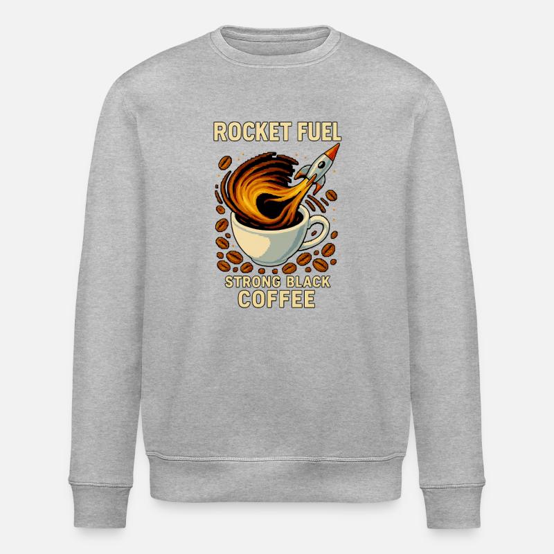 Raketentreibstoff Starker Schwarzer Kaffee - Stanley/Stella Unisex Bio-Sweatshirt ROLLER - Grau meliert