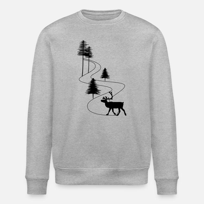 Skandinavien Straße Rentier - Stanley/Stella Unisex Bio-Sweatshirt ROLLER - Grau meliert