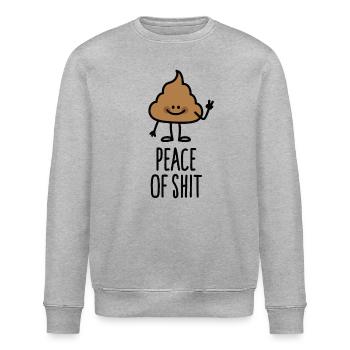 Peace of shit - Piece of shit pun shit - Stanley/Stella ROLLER Unisex Organic Sweatshirt - heather grey - Front - Nik (191cm)