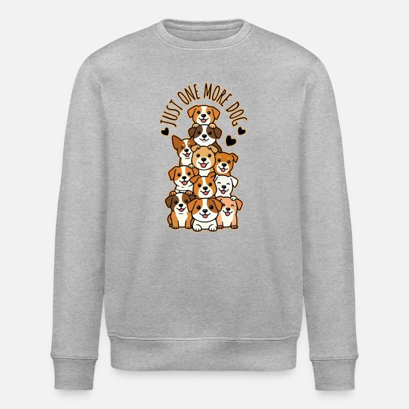 Just One More Dog Stack - Stanley/Stella ROLLER Unisex Organic Sweatshirt - heather grey