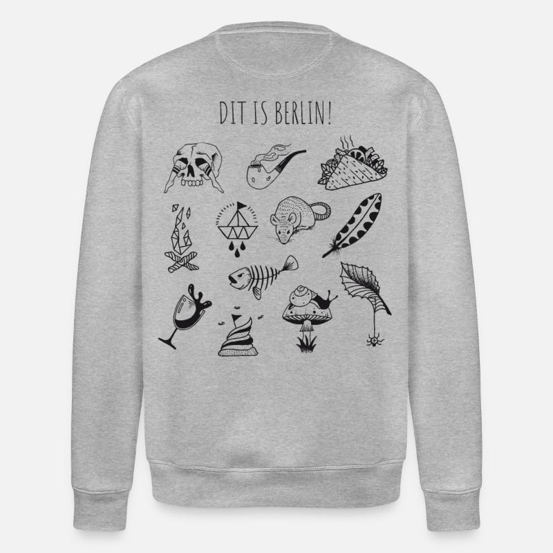 DIT IS BERLIN! - Stanley/Stella Unisex Bio-Sweatshirt ROLLER - Grau meliert