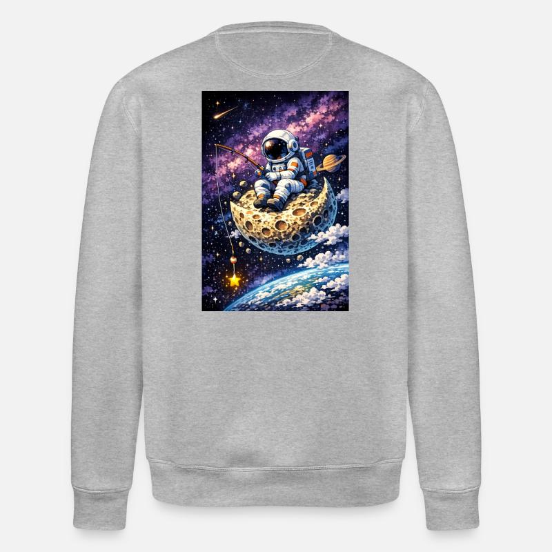 Astralfischen auf dem Mond - Stanley/Stella Unisex Bio-Sweatshirt ROLLER - Grau meliert