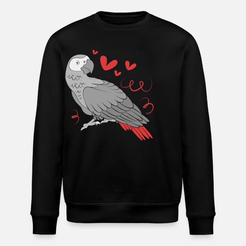 Parrot Grey - Stanley/Stella ROLLER Unisex Organic Sweatshirt - black