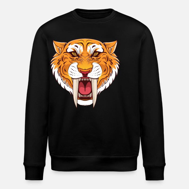 Urzeit Säbelzahntiger - Stanley/Stella Unisex Bio-Sweatshirt ROLLER - Schwarz