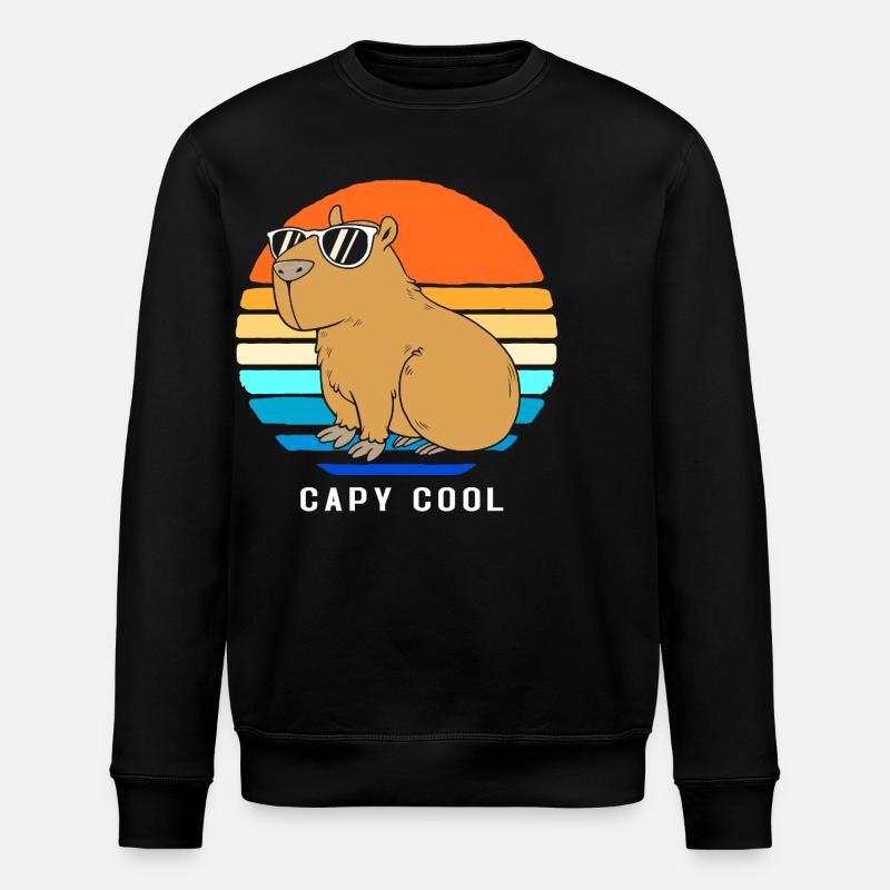 Capybara Capibara - Stanley/Stella Unisex Bio-Sweatshirt ROLLER - Schwarz