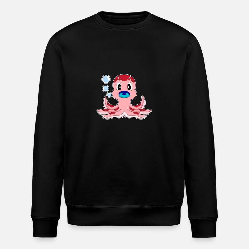 Octopus Baby Pacifier - Stanley/Stella ROLLER Unisex Organic Sweatshirt - black