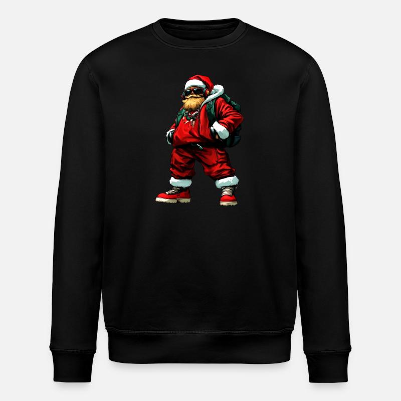 Weihnachten Rapper - Stanley/Stella Unisex Bio-Sweatshirt ROLLER - Schwarz