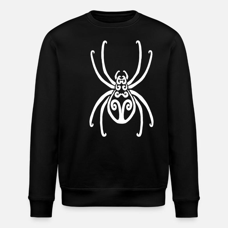 Weiße Spinne - Stanley/Stella Unisex Bio-Sweatshirt ROLLER - Schwarz