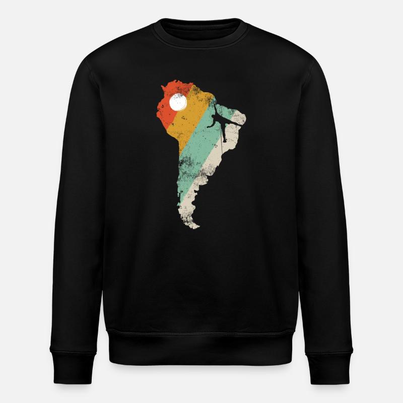 Argentina Retro Stripe Map - Stanley/Stella ROLLER Unisex Organic Sweatshirt - black