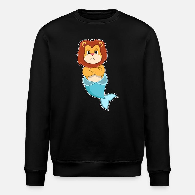 Löwe Meerjungfrau - Stanley/Stella Unisex Bio-Sweatshirt ROLLER - Schwarz