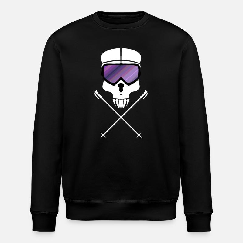 Ski Skull - Stanley/Stella ROLLER Unisex Organic Sweatshirt - black