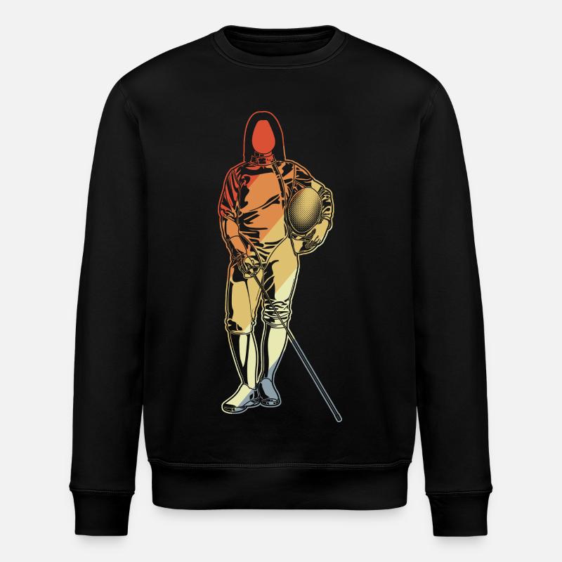 Fechten Mädchen Zeichnung - Stanley/Stella Unisex Bio-Sweatshirt ROLLER - Schwarz