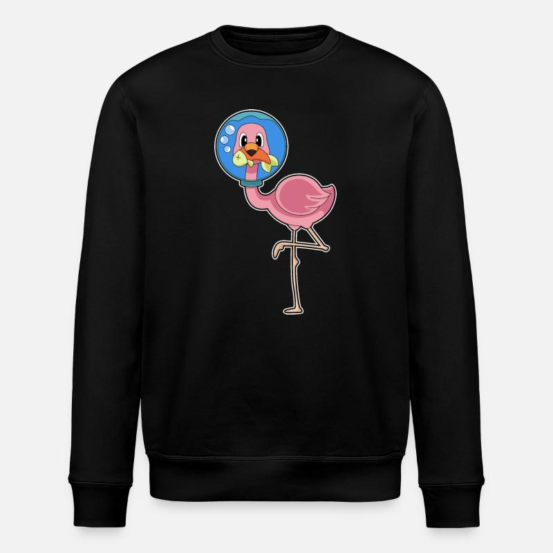 Flamingo Fisch Aquarium - Stanley/Stella Unisex Bio-Sweatshirt ROLLER - Schwarz