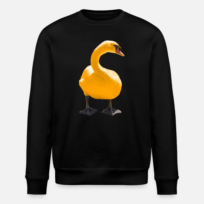 Eleganter Schwan Kunstdruck - Stanley/Stella Unisex Bio-Sweatshirt ROLLER - Schwarz