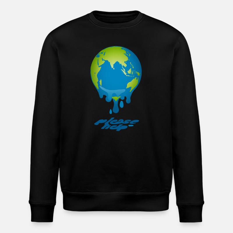 Melting Globe - Stanley/Stella ROLLER Unisex Organic Sweatshirt - black