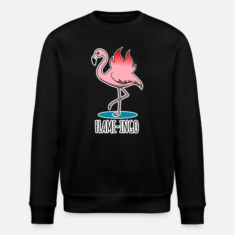 Flame-Ingo - ein flammender Flamingo - Stanley/Stella Unisex Bio-Sweatshirt ROLLER - Schwarz