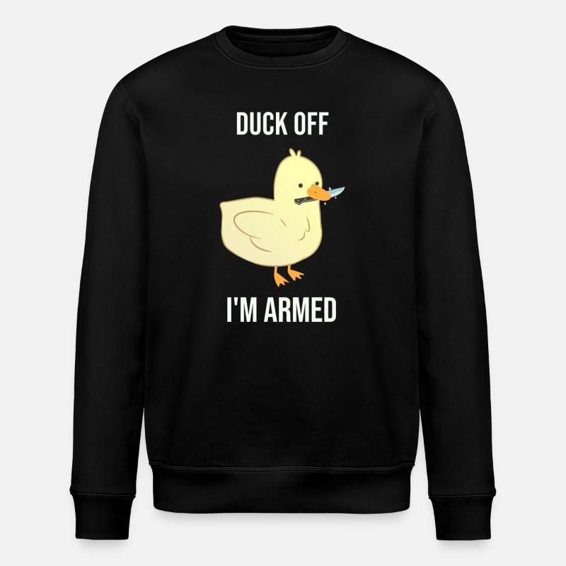 Canard Je suis armé - Sweat bio ROLLER Stanley/Stella Unisexe - noir