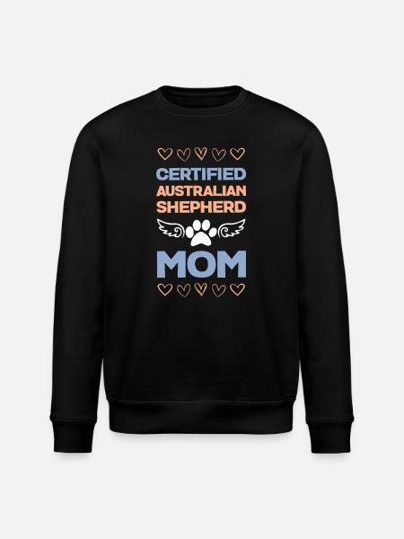 Certified Australian Shepherd Mama - Stanley/Stella ROLLER Unisex Organic Sweatshirt - black