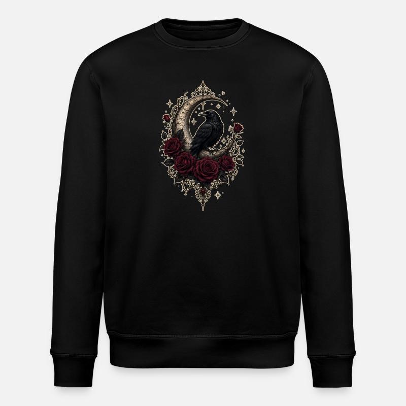 Dark Romantic Raven Moon - Stanley/Stella ROLLER Unisex Organic Sweatshirt - black