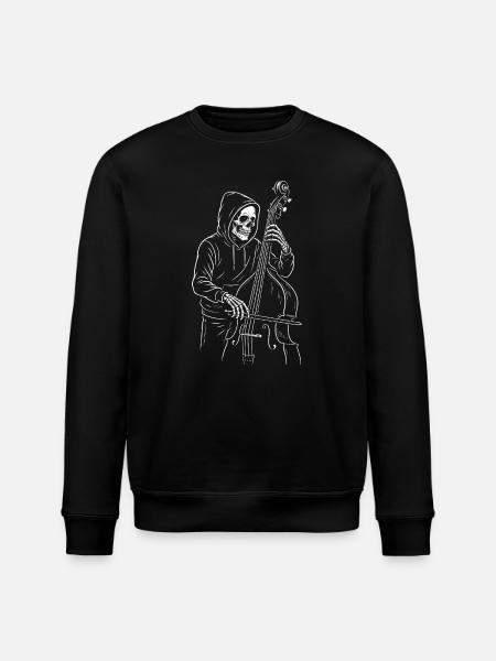 Hooded Skeleton Cellist - Stanley/Stella ROLLER Unisex Organic Sweatshirt - black