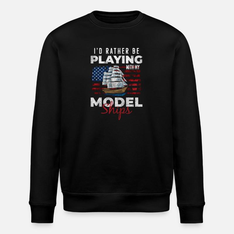 Ship Model Builder Shipping - Stanley/Stella ROLLER Unisex Organic Sweatshirt - black