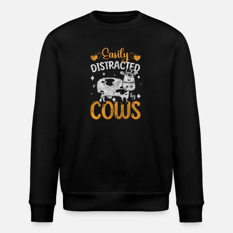 Cow barn dairy farmer - Stanley/Stella ROLLER Unisex Organic Sweatshirt - black