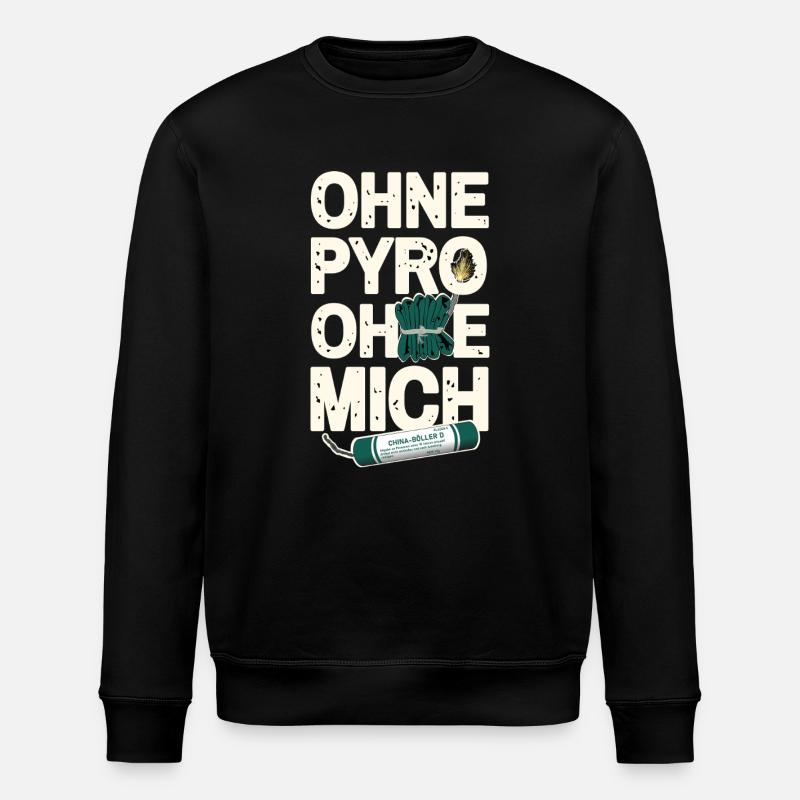 Ohne Pyro Ohne Mich - Stanley/Stella Unisex Bio-Sweatshirt ROLLER - Schwarz
