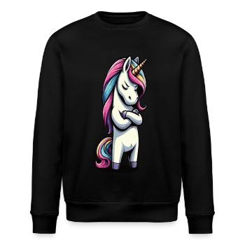 Licorne Licorne Fan Licorne Amoureux de la licorne - Sweat bio ROLLER Stanley/Stella Unisexe - noir - Devant - Nik (191cm)
