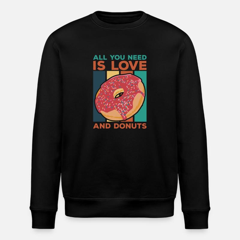 Liebe und Donuts - Stanley/Stella Unisex Bio-Sweatshirt ROLLER - Schwarz