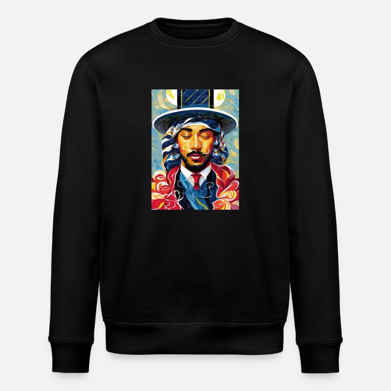 Ruhender Gentleman (Kunstsammlung) - Stanley/Stella Unisex Bio-Sweatshirt ROLLER - Schwarz