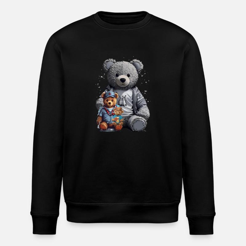 3 ours en peluche - Sweat bio ROLLER Stanley/Stella Unisexe - noir