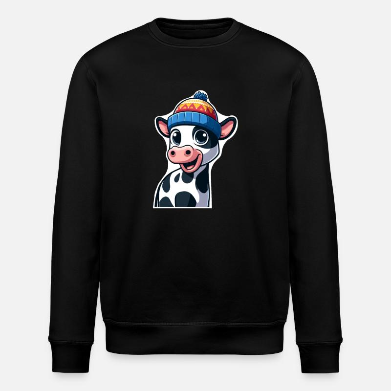 Veau avec bonnet - Sweat bio ROLLER Stanley/Stella Unisexe - noir