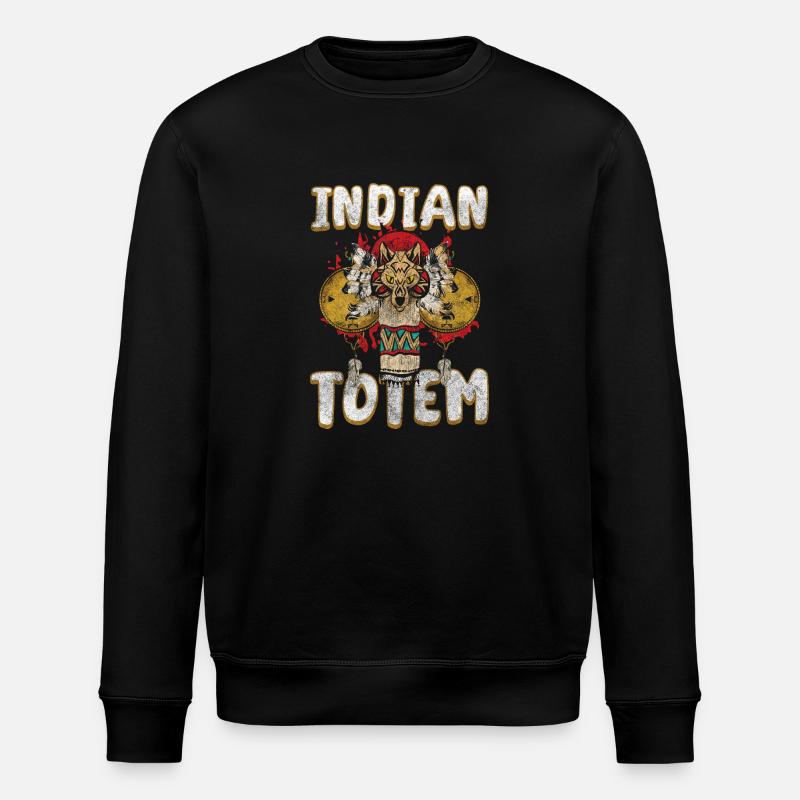 Native Americans, Guardians, Eagles, Aztecs - Stanley/Stella ROLLER Unisex Organic Sweatshirt - black