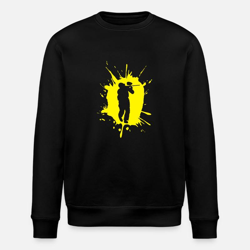 Paintballrunner_Farbkleck - Stanley/Stella Unisex Bio-Sweatshirt ROLLER - Schwarz