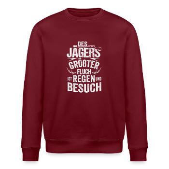 Des Jägers größter Fluch ist Besuch - Stanley/Stella Unisex Bio-Sweatshirt ROLLER - Burgunderrot - Vorne - Nik (191cm)