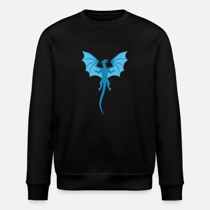 Drache Blau - Stanley/Stella Unisex Bio-Sweatshirt ROLLER - Schwarz