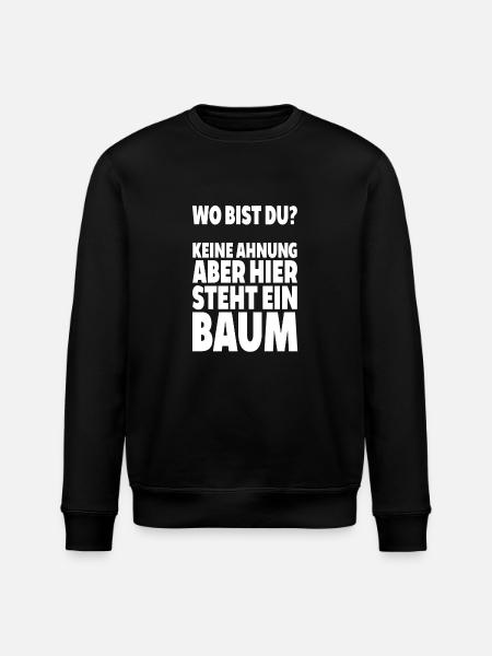 Var är du? Ingen aning här är träd som säger lus - Ekologisk sweatshirt ROLLER unisex från Stanley/Stella - svart