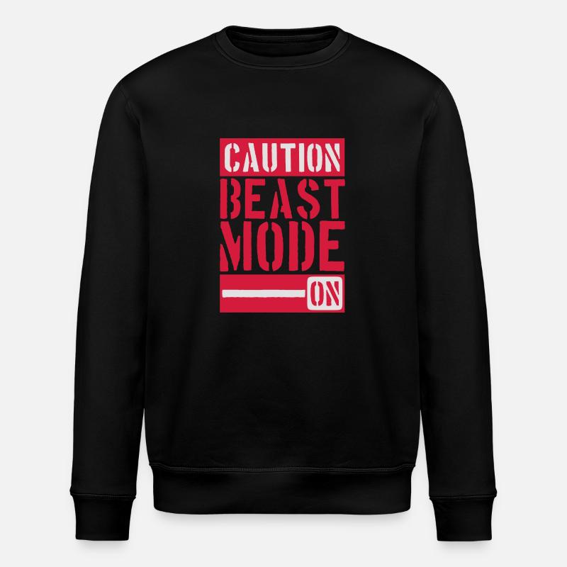 Caution Beast Mode On - Stanley/Stella ROLLER Unisex Organic Sweatshirt - black