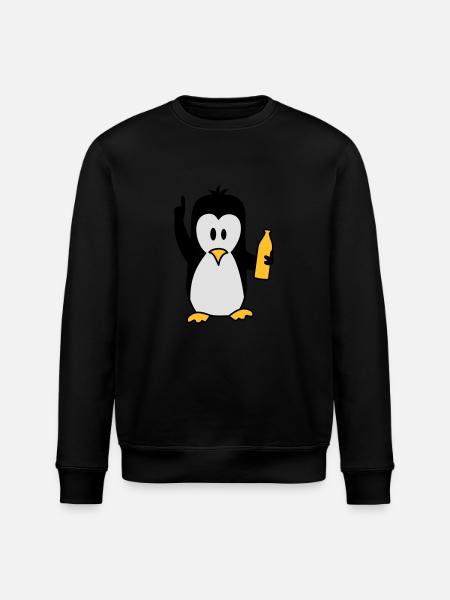 Drunk drinking beer party Penguin - Stanley/Stella ROLLER Unisex Organic Sweatshirt - black