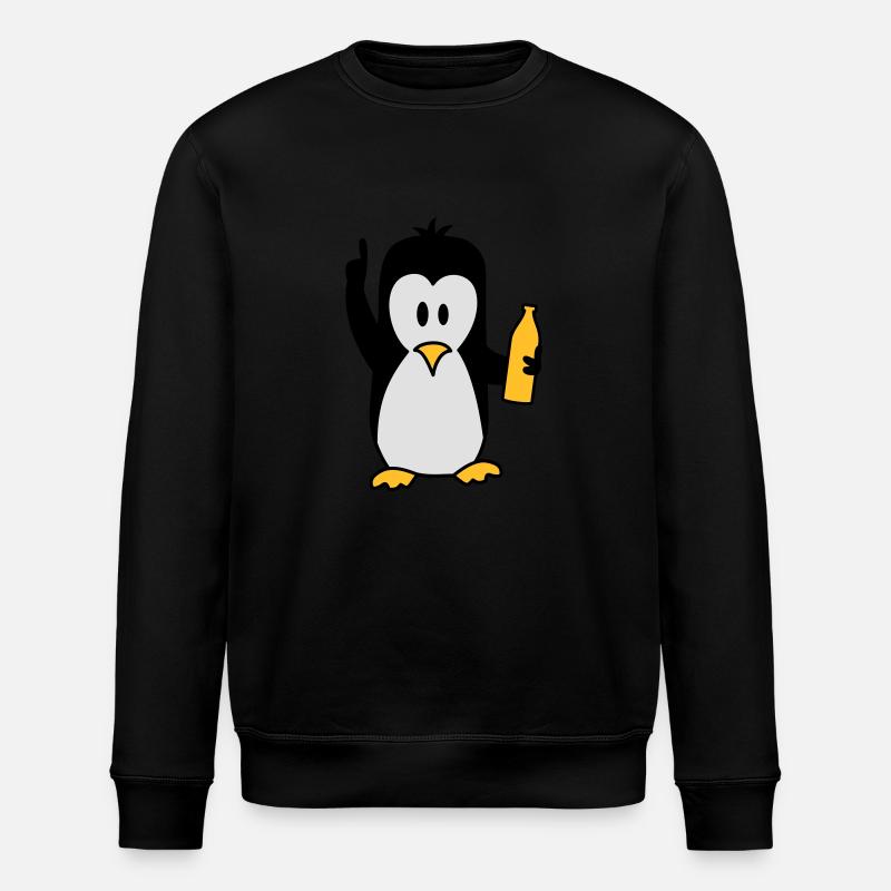 Drunk drinking beer party Penguin - Stanley/Stella ROLLER Unisex Organic Sweatshirt - black